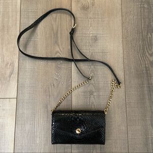 Michael Kors mini crossbody snakeskin black